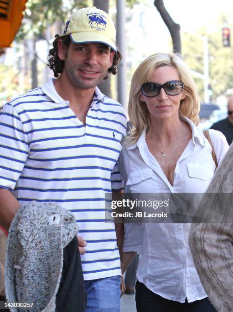 Dimitri Charalambopoulos and Camille Grammer are seen on April 17, 2012 in Los Angeles, California.