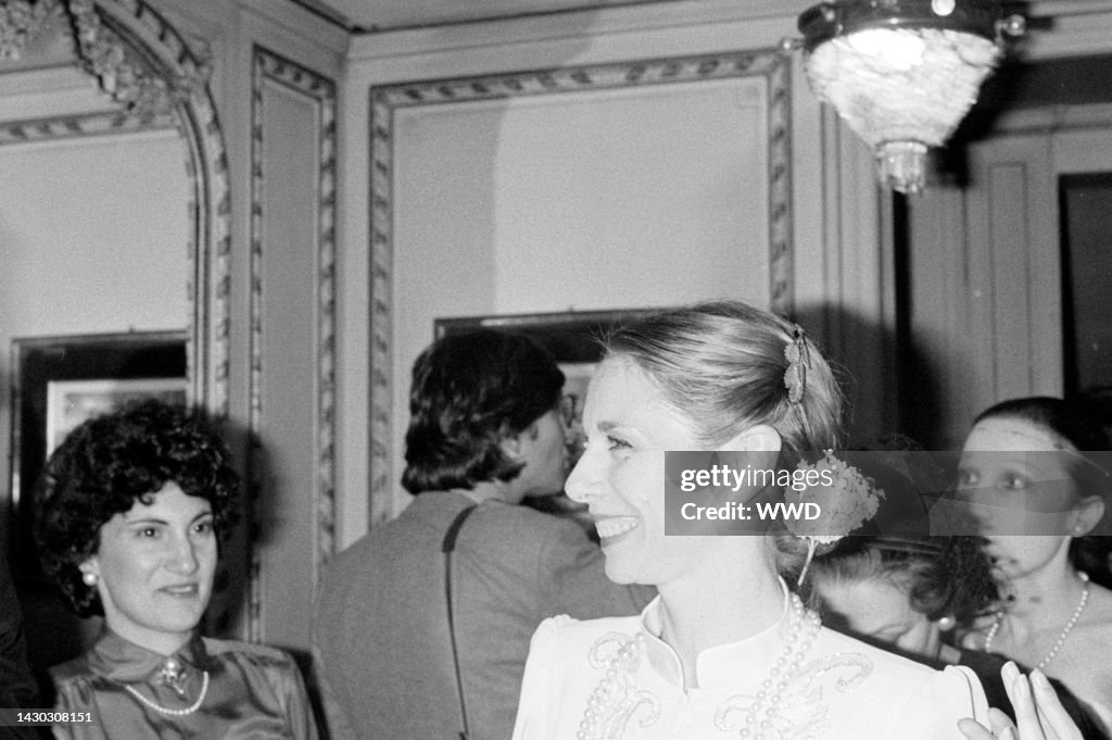 Ghislaine Thesmar attends a party at Maxim's, a in Paris