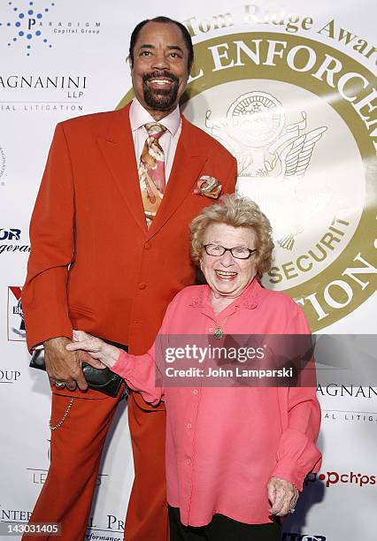 Walt Clyde Frasier and Dr. Ruth Westheimer attend the 2012 Federal Enforcement Homeland Security Foundation Tom Ridge Homeland Security Awards at the...
