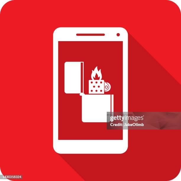 lighter smartphone icon silhouette 3 - cigarette lighter 幅插畫檔、美工圖案、卡通及圖標