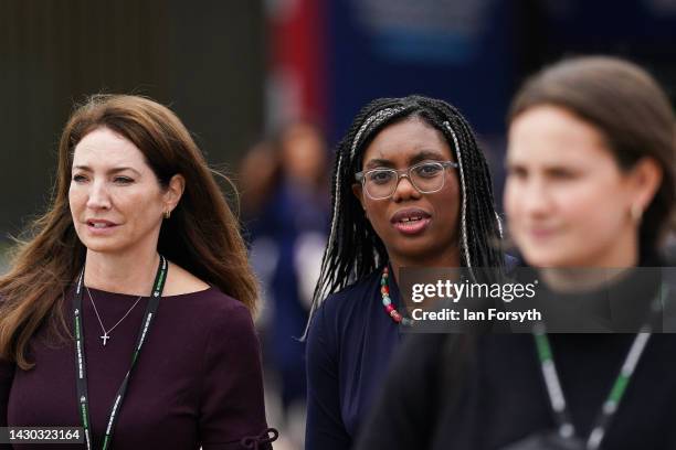 Kemi Badenoch MP, Secretary of State for International Trade and President of the Board of Trade, attends on the third day of the Conservative Party...