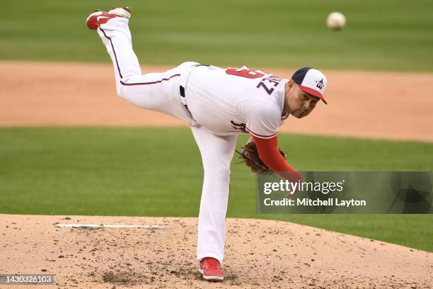 Anibal Sanchez of the Washington Nationals pitches during game one of a doubleheader baseball game against the Philadelphia Phillies at Nationals...