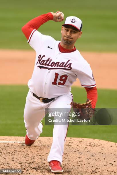 Anibal Sanchez of the Washington Nationals pitches during game one of a doubleheader baseball game against the Philadelphia Phillies at Nationals...