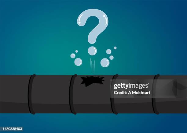 stockillustraties, clipart, cartoons en iconen met nord stream and gas leak. - burst pipes