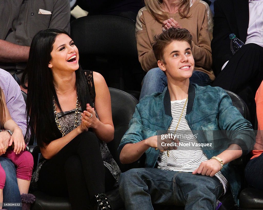 Celebrities At The Lakers Game