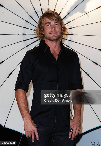 Hayden Quinn arrives at the 2012 Cleo Bachelor Of The Year crowning at Marquee at the Crown on April 18, 2012 in Sydney, Australia.