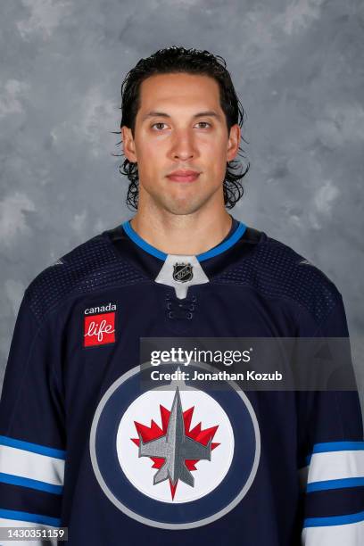 Brenden Dillon of the Winnipeg Jets poses for his official headshot for the 2022-2023 season on September 21, 2022 at Bell MTS Iceplex in Winnipeg,...
