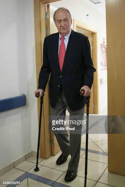 King Juan Carlos of Spain is discharged from hospital after undergoing hip replacement surgery, after fracturing his hip on a recent trip to...