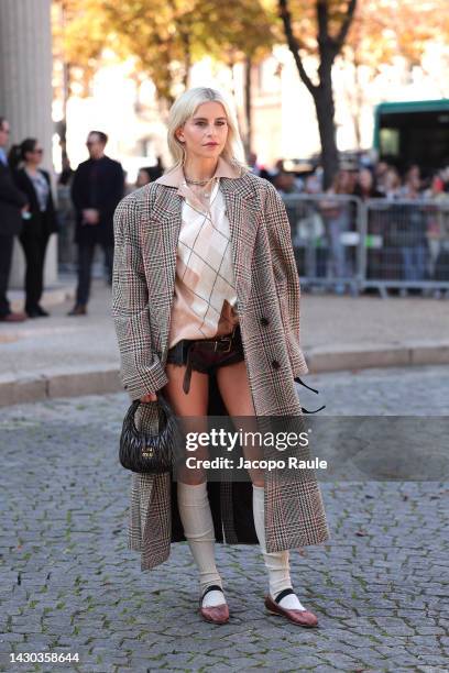 Caroline Daur attends the Miu Miu Womenswear Spring/Summer 2023 show as part of Paris Fashion Week on October 04, 2022 in Paris, France.