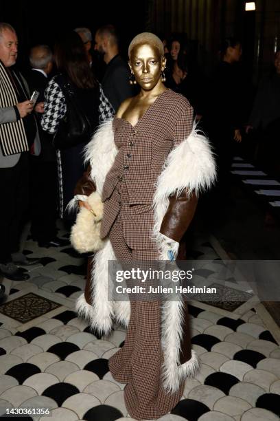 Doja Cat attends the A.W.A.K.E Mode Womenswear Spring/Summer 2023 show as part of Paris Fashion Week on October 04, 2022 in Paris, France.