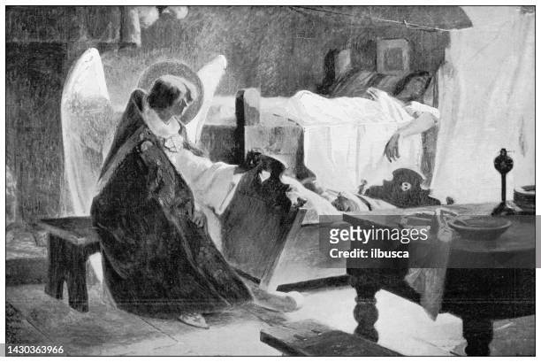 antique illustration: "around cradle", a de richemont - richemont stock illustrations