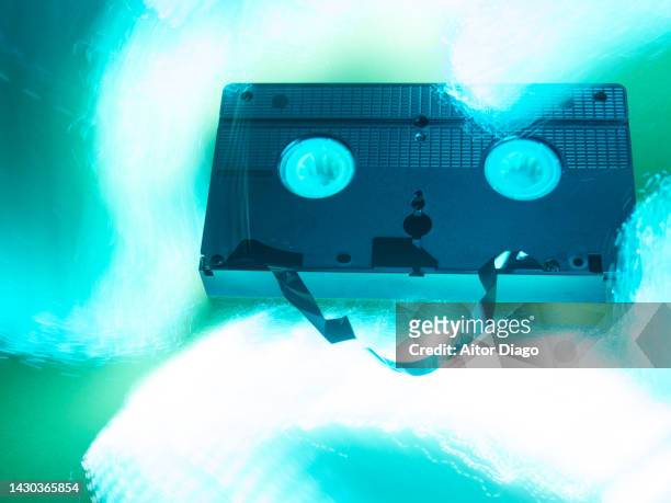 video tape with a virtual net  around it.. - transformers 3 germany premiere fotografías e imágenes de stock