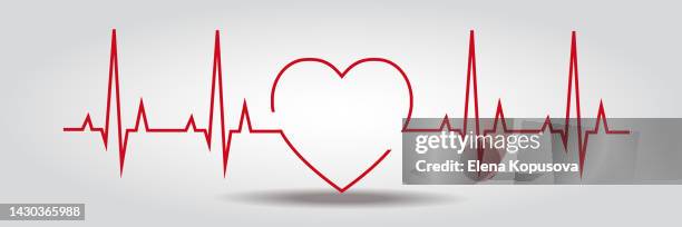 ilustrações de stock, clip art, desenhos animados e ícones de cardiology, medicine and first aid concept in flat style. heartbeat, pulse, heart rate on a neutral background. creative medical illustration for web applications, presentations, print. - medicina-intensiva
