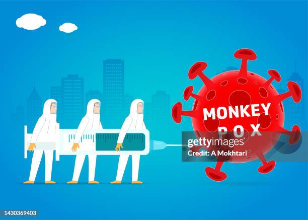 ilustraciones, imágenes clip art, dibujos animados e iconos de stock de vacuna contra la viruela del mono. - viruela vacuna
