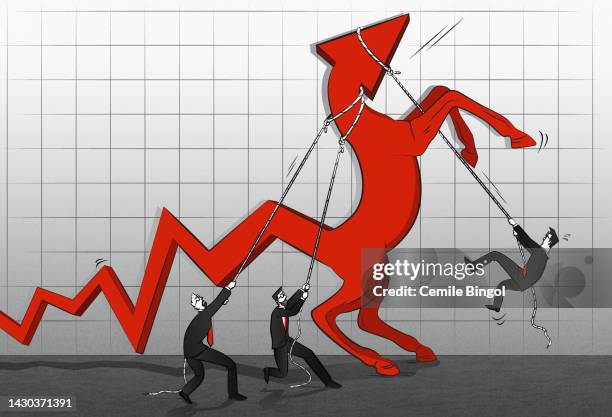 illustrations, cliparts, dessins animés et icônes de garder les indicateurs économiques sous contrôle - cheval cabré