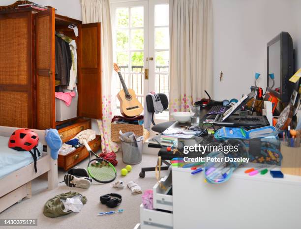 untidy child's bedroom - fashion victim stock pictures, royalty-free photos & images