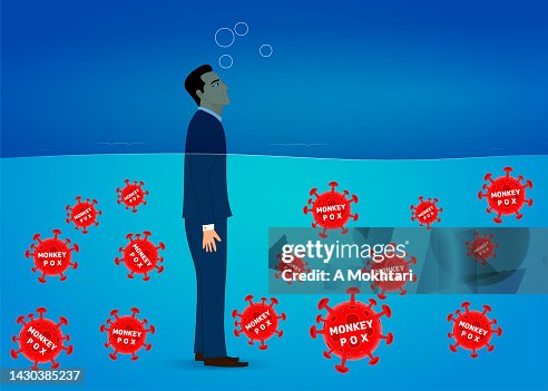 Man dealing with monkey pox contamination. Man dealing with monkey pox contamination.