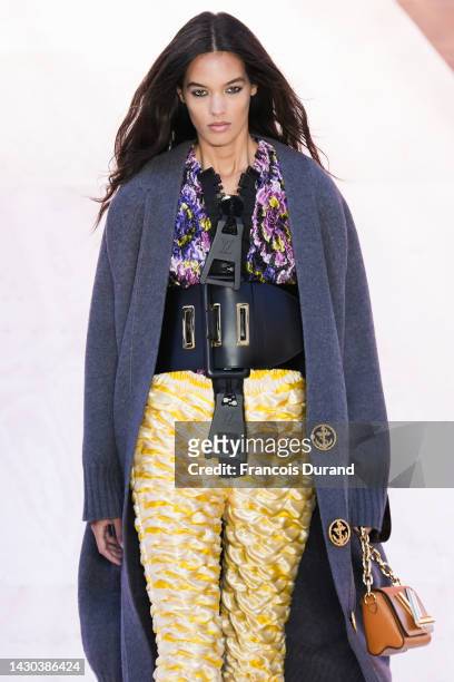 Model walks the runway during the Louis Vuitton Womenswear Spring/Summer 2023 show as part of Paris Fashion Week on October 04, 2022 in Paris, France.
