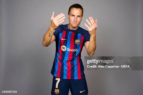 Ana-Maria Crnogorcevic of FC Barcelona poses for a photo during the FC Barcelona UEFA Women's Champions League Portrait session at Estadi Johan...