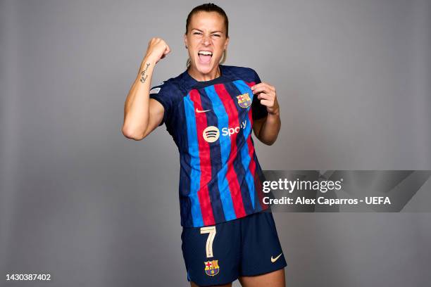 Ana-Maria Crnogorcevic of FC Barcelona poses for a photo during the FC Barcelona UEFA Women's Champions League Portrait session at Estadi Johan...