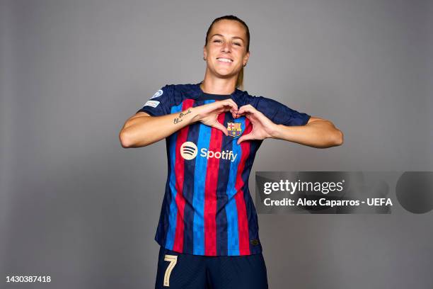 Ana-Maria Crnogorcevic of FC Barcelona poses for a photo during the FC Barcelona UEFA Women's Champions League Portrait session at Estadi Johan...