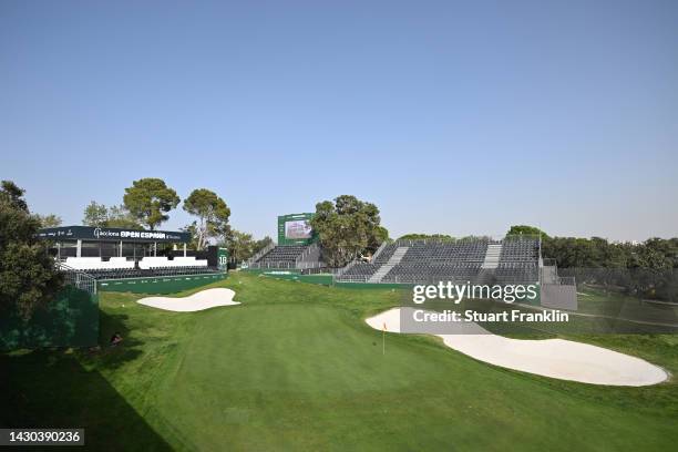 General view of the 18th hole prior to the acciona Open de Espana presented by Madrid at Club de Campo Villa de Madrid on October 04, 2022 in Madrid,...
