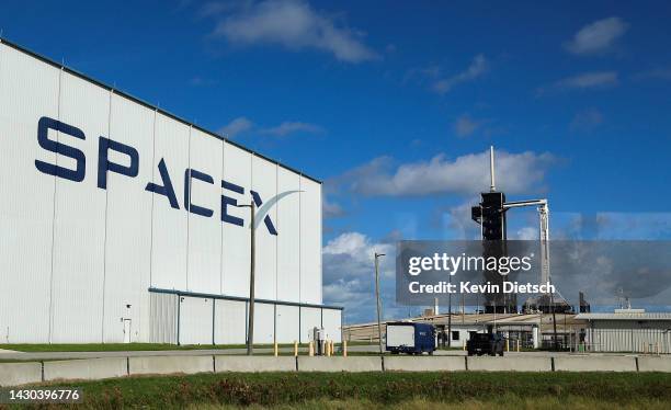 SpaceX’s Falcon 9 rocket with the Dragon spacecraft atop is seen as Space X and NASA prepare for the launch of the Crew-5 mission, on October 04,...