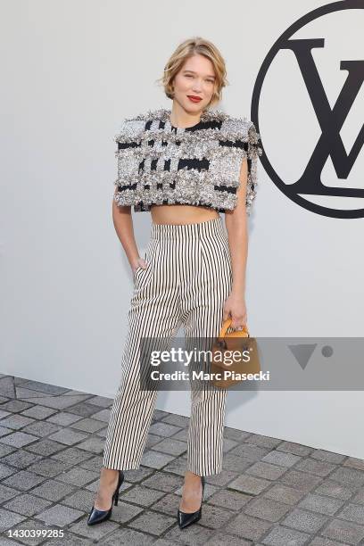 Léa Seydoux attends the Louis Vuitton Womenswear Spring/Summer 2023 show as part of Paris Fashion Week on October 04, 2022 in Paris, France.