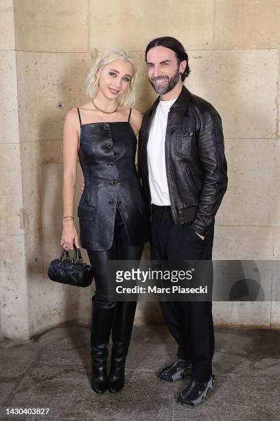 Emma Chamberlain and designer Nicolas Ghesquière pose after the Louis Vuitton Womenswear Spring/Summer 2023 show as part of Paris Fashion Week on...