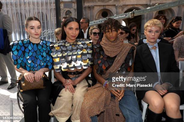 Kaitlyn Dever, Jurnee Smollett, Jaden Smith and Maggie Rogers attend the Louis Vuitton Womenswear Spring/Summer 2023 show as part of Paris Fashion...