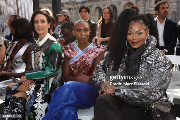 Jennifer Connelly, Cynthia Erivo and Janet Jackson attend the Louis Vuitton Womenswear Spring/Summer 2023 show as part of Paris Fashion Week on...