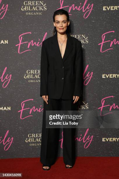 Emma Mackey attends the UK premiere of "Emily" at the Everyman Borough Yards on October 4, 2022 in London, England.
