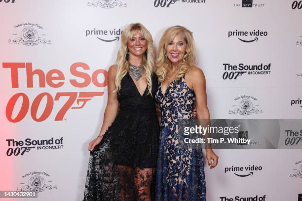 Lynn-Holly Johnson and guest attend The Sound of 007 in concert at The Royal Albert Hall on October 04, 2022 in London, England.