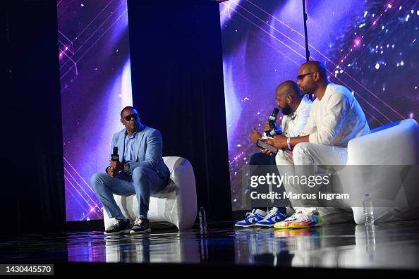 Master Rashad Master P, Troy Millings and Rashad Bilal speak on stage for Assets ...