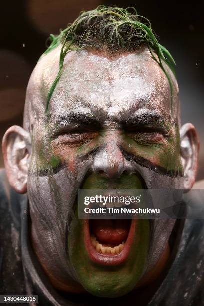 Fan cheers during a game between the Philadelphia Eagles and the Jacksonville Jaguars at Lincoln Financial Field on October 02, 2022 in Philadelphia,...