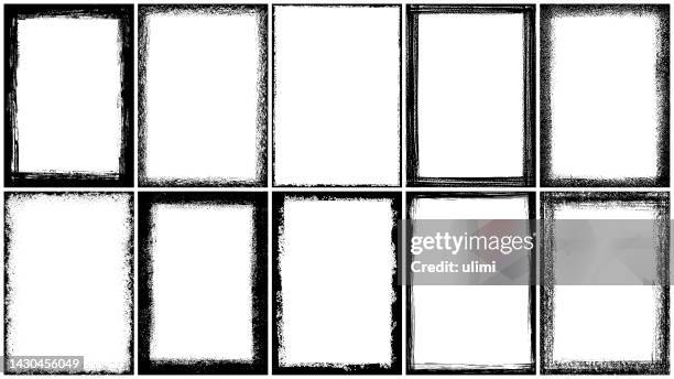 ilustraciones, imágenes clip art, dibujos animados e iconos de stock de marcos texturizados grunge - en el borde