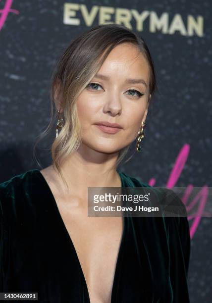 Alexandra Dowling attends the UK premiere of "Emily" at Everyman Borough Yards on October 04, 2022 in London, England.