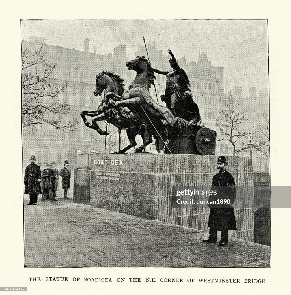 Statue de Boadicea et de ses filles par Thomas Thornycroft, années 1890, 19ème siècle
