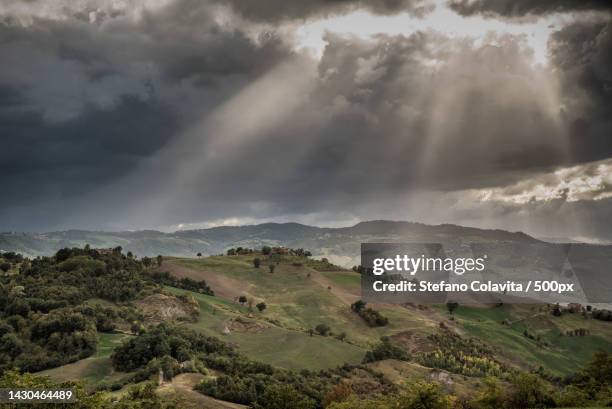 scenic view of landscape against sky,regional park sassi di roccamalatina,guiglia,modena,italy - guiglia stock pictures, royalty-free photos & images