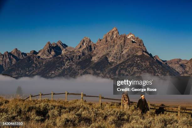 Autumn arrives in Grand Teton National Park as viewed from a turnout near the Triangle K Ranch on September 27 near Moose, Wyoming. Grand Teton...