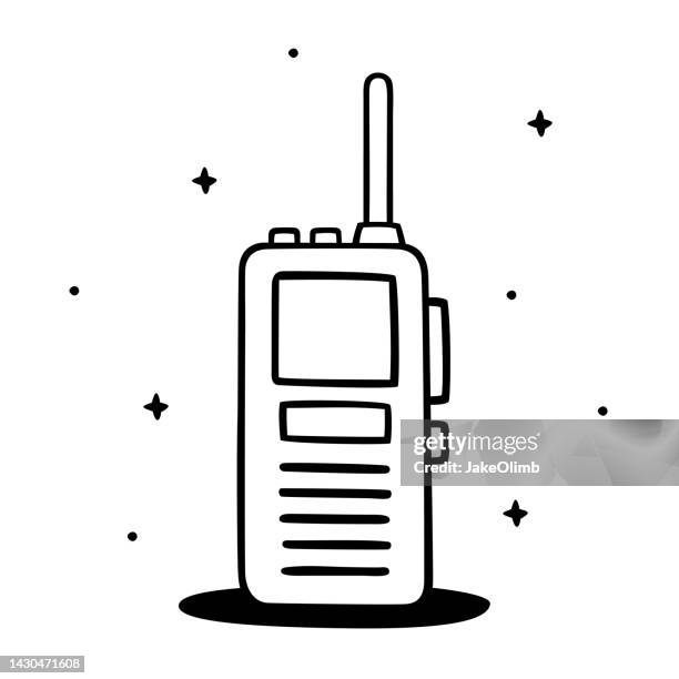 ilustrações de stock, clip art, desenhos animados e ícones de walkie talkie doodle 5 - walkie talkie