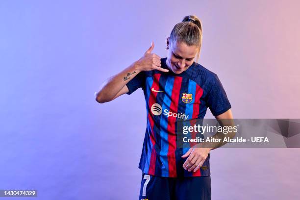 Ana-Maria Crnogorcevic of FC Barcelona poses for a photo during the FC Barcelona UEFA Women's Champions League Portrait session at Estadi Johan...