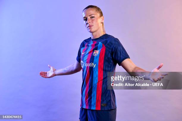 Ana-Maria Crnogorcevic of FC Barcelona poses for a photo during the FC Barcelona UEFA Women's Champions League Portrait session at Estadi Johan...