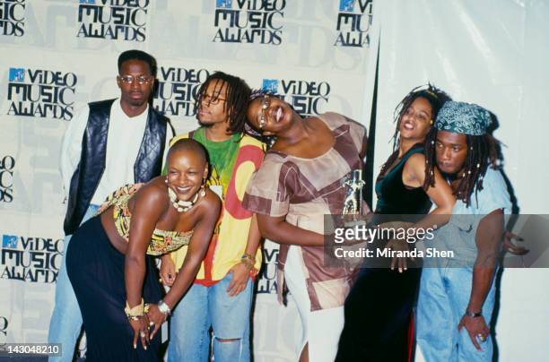 American alternative hip hop group Arrested Development at the MTV Video Music Awards at the Gibson Amphitheatre in Los Angeles, 2nd September 1993....