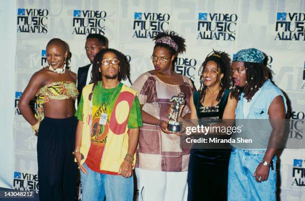 American alternative hip hop group Arrested Development at the MTV Video Music Awards at the Gibson Amphitheatre in Los Angeles, 2nd September 1993....