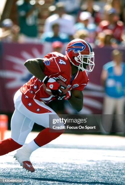 Terrence McGee of the AFC returns a kickoff against the NFC during the NFL Pro Bowl Game on February 13, 2005 at Aloha Stadium in Honolulu, Hawaii....