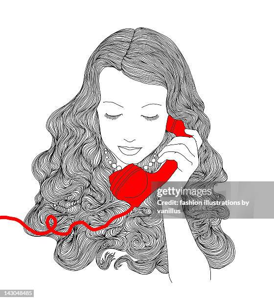 red telephone - isolated colour stock illustrations