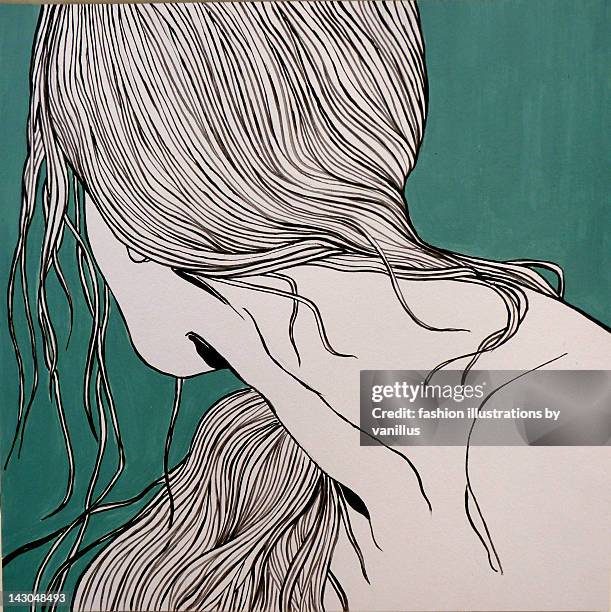 acryl painting of woman - acryl点のイラスト素材／クリップアート素材／マンガ素材／アイコン素材