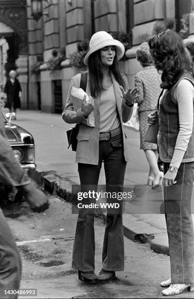 Candids of actress Ali MacGraw on the streets of New York City near The Plaza Hotel.