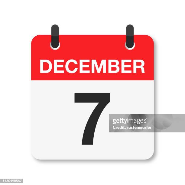 12月7日 - 毎日のカレンダーアイコン - 白い背景 - week seven点のイラスト素材／クリップアート素材／マンガ素材／アイコン素材